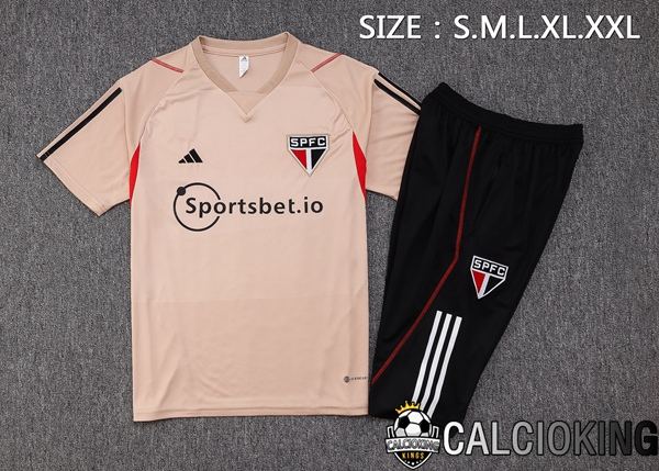 T Shirt Allenamento Sao Paulo FC + Pantaloncini Marrone 2023/2024