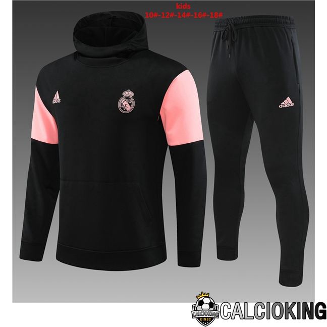 Insieme Giacca Con Cappuccio Tuta Real Madrid Bambino Nero 2023/2024