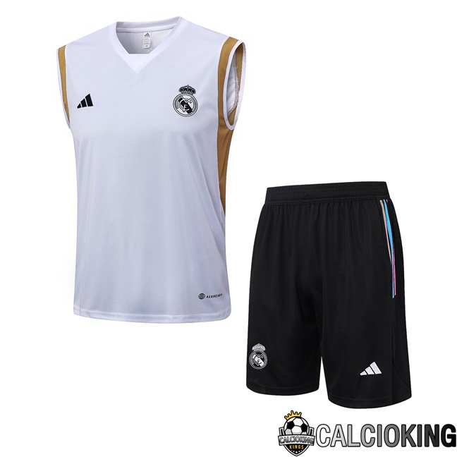 Comprare Maglia Calcio 2024 2025 2026 Personalizzazione,Tuta Da Calcio,Maglie De Calcio Retro Online | Canotta Calcio Real Madrid + Pantaloncini Bianco 2023/2024