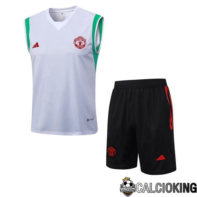 Comprare Maglia Calcio 2024 2025 2026 Personalizzazione,Tuta Da Calcio,Maglie De Calcio Retro Online | Canotta Calcio Manchester United + Pantaloncini Bianco 2023/2024