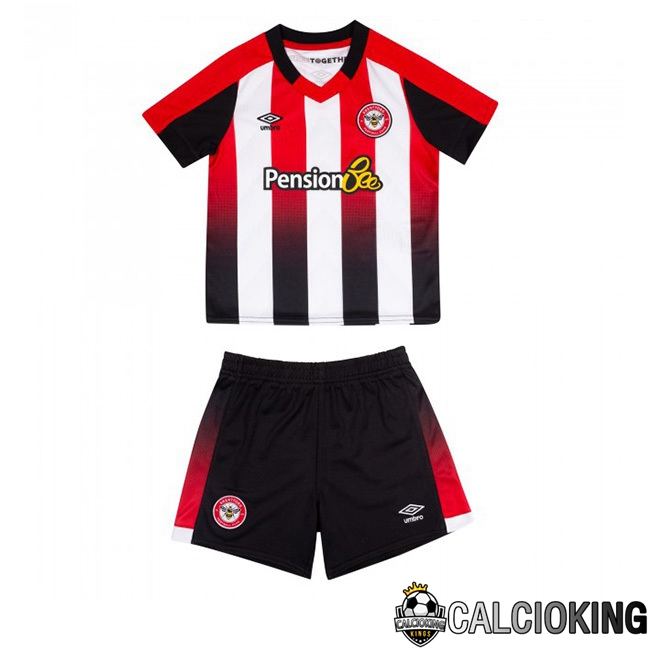 Maglie Calcio Brentford FC Bambino Prima Rosso Bianco 2023/2025
