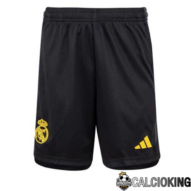 Comprare Maglia Calcio 2024 2025 2026 Personalizzazione,Tuta Da Calcio,Maglie De Calcio Retro Online | Pantaloncini Calcio Real Madrid Terza Nero 2023/2024