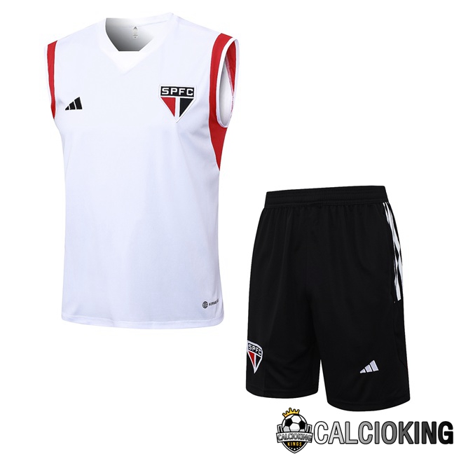 Comprare Maglia Calcio 2024 2025 2026 Personalizzazione,Tuta Da Calcio,Maglie De Calcio Retro Online | Canotta Calcio Sao Paulo FC + Pantaloncini Bianco 2023/2024