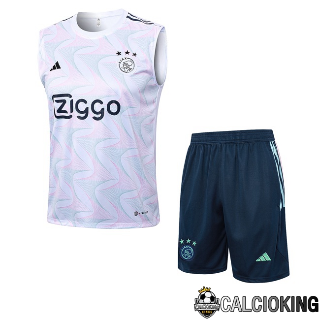 Comprare Maglia Calcio 2024 2025 2026 Personalizzazione,Tuta Da Calcio,Maglie De Calcio Retro Online | Canotta Calcio AFC Ajax + Pantaloncini Bianco 2023/2024