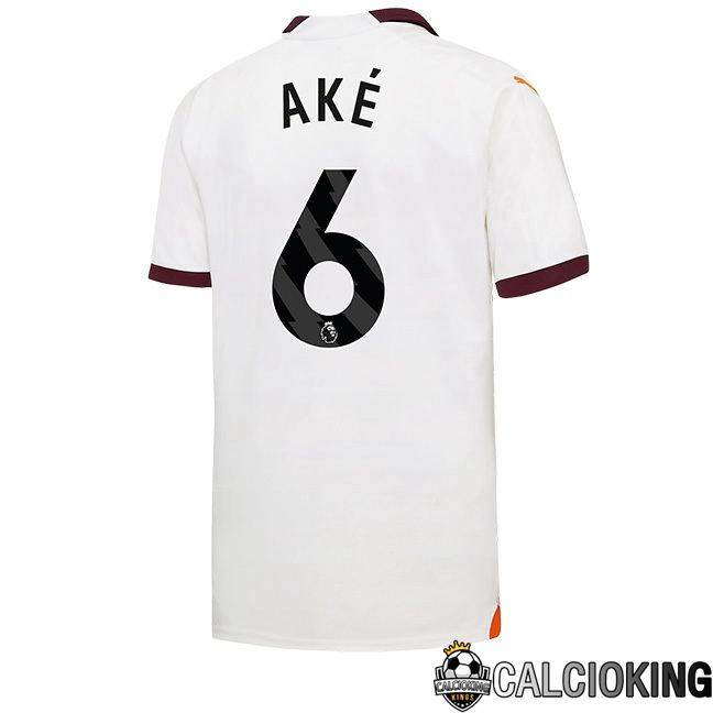Maglie Calcio Manchester City (Nathan Ake 6) Seconda Bianco 2023/2024