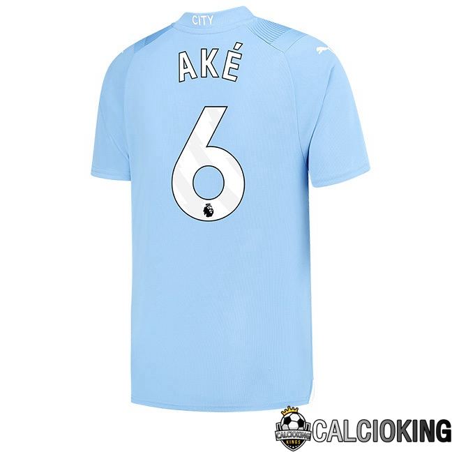 Maglie Calcio Manchester City (Nathan Ake 6) Prima Blu 2023/2024