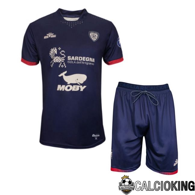 Maglie Calcio Cagliari Calcio Bambino Terza Blu Reale 2023/2024