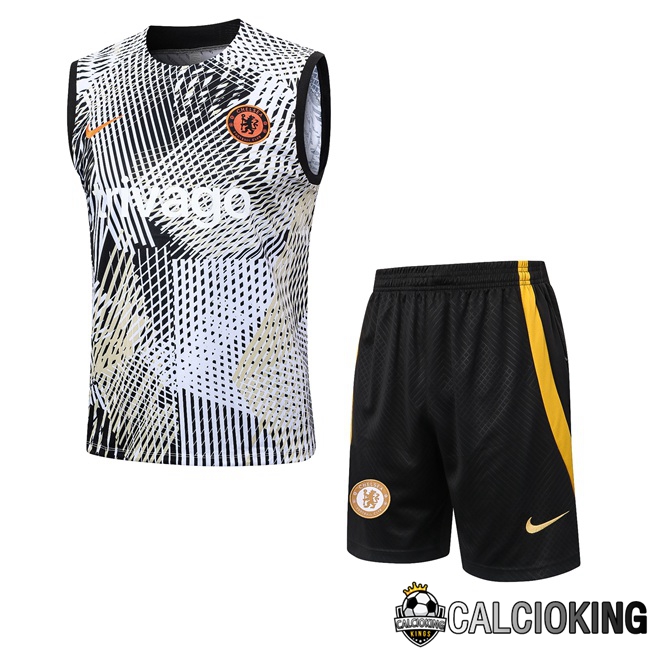 Comprare Maglia Calcio 2024 2025 2026 Personalizzazione,Tuta Da Calcio,Maglie De Calcio Retro Online | Canotta Calcio FC Chelsea + Pantaloncini Nero Bianco 2023/2024