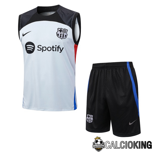 Comprare Maglia Calcio 2024 2025 2026 Personalizzazione,Tuta Da Calcio,Maglie De Calcio Retro Online | Canotta Calcio FC Barcellona + Pantaloncini Grigio 2023/2024