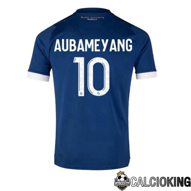 Maglie Calcio Marsiglia OM (AUBAMEYANG 10) Seconda Blu 2023/2024