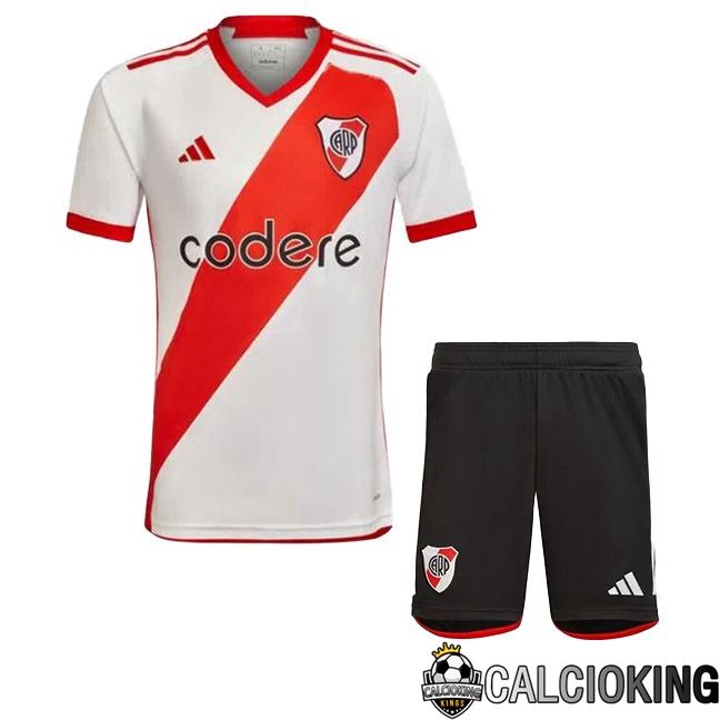 Maglie Calcio River Plate Bambino Prima Rosso Bianco 2023/2024
