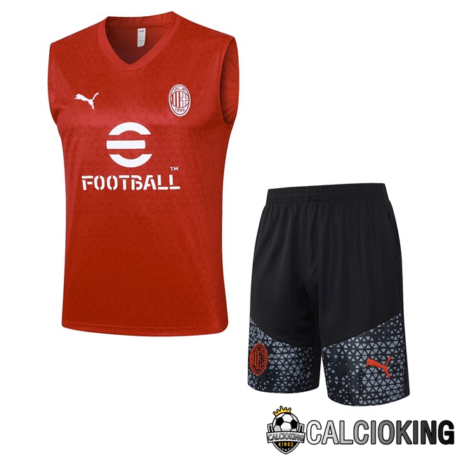 Comprare Maglia Calcio 2024 2025 2026 Personalizzazione,Tuta Da Calcio,Maglie De Calcio Retro Online | Canotta Calcio AC Milan + Pantaloncini Rosso 2023/2024