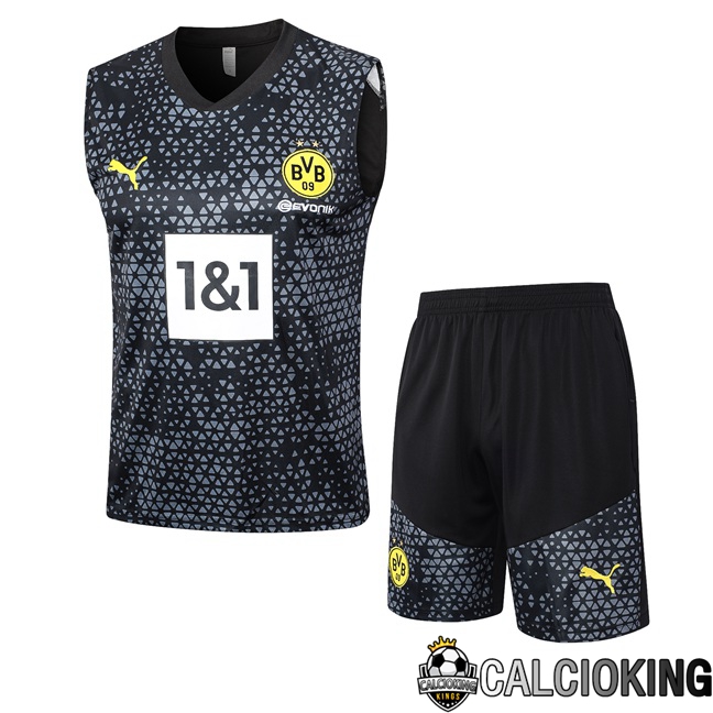 Comprare Maglia Calcio 2024 2025 2026 Personalizzazione,Tuta Da Calcio,Maglie De Calcio Retro Online | Canotta Calcio Dortmund BVB + Pantaloncini Nero 2023/2024