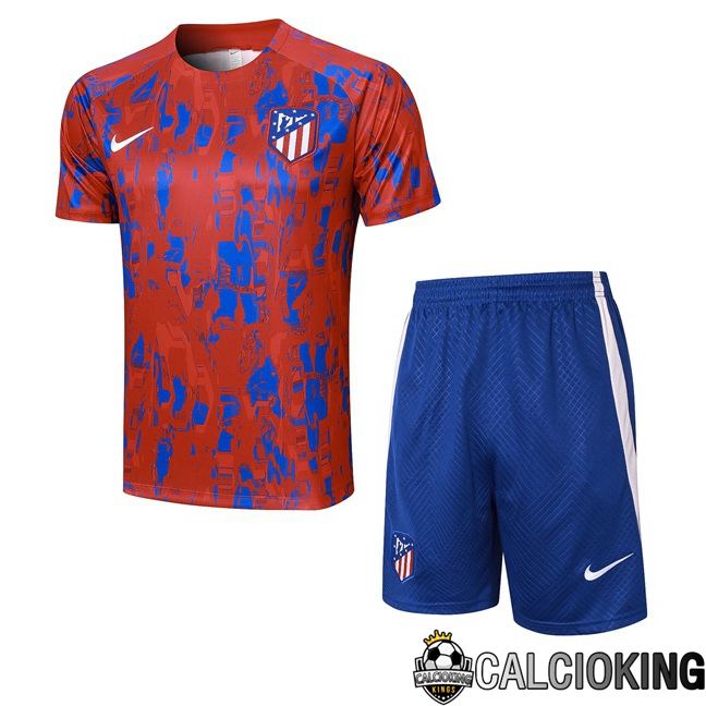T Shirt Allenamento Atletico Madrid + Pantaloncini Rosso Blu 2023/2024