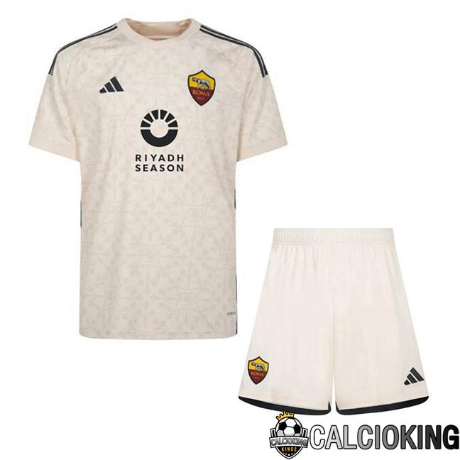 Maglie Calcio AS Roma Bambino RIYADH SEASON Seconda Giallo 2023/2024