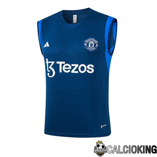 Comprare Maglia Calcio 2024 2025 2026 Personalizzazione,Tuta Da Calcio,Maglie De Calcio Retro Online | Canotta Allenamento Manchester United + Pantaloncini Blu Reale 2024/2025