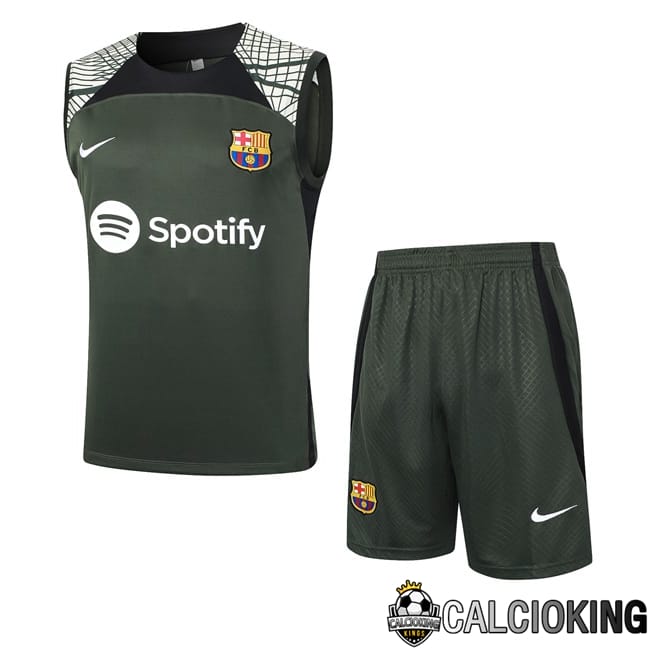 Comprare Maglia Calcio 2024 2025 2026 Personalizzazione,Tuta Da Calcio,Maglie De Calcio Retro Online | Canotta Allenamento FC Barcellona + Pantaloncini Verde 2024/2025