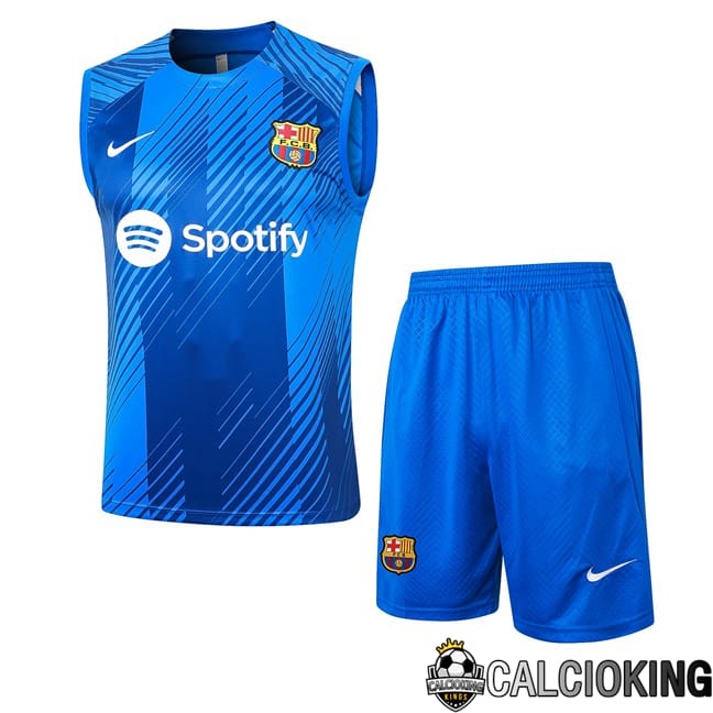 Comprare Maglia Calcio 2024 2025 2026 Personalizzazione,Tuta Da Calcio,Maglie De Calcio Retro Online | Canotta Allenamento FC Barcellona + Pantaloncini Blu 2024/2025