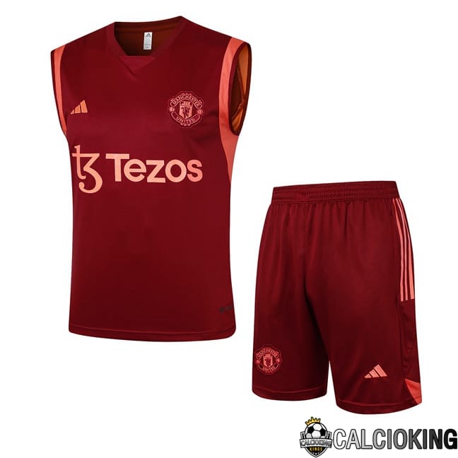 Comprare Maglia Calcio 2024 2025 2026 Personalizzazione,Tuta Da Calcio,Maglie De Calcio Retro Online | Canotta Allenamento Manchester United + Pantaloncini Rosso 2024/2025
