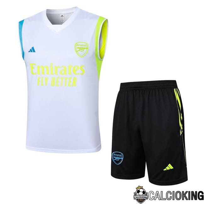 Comprare Maglia Calcio 2024 2025 2026 Personalizzazione,Tuta Da Calcio,Maglie De Calcio Retro Online | Canotta Allenamento Arsenal + Pantaloncini Bianco 2024/2025