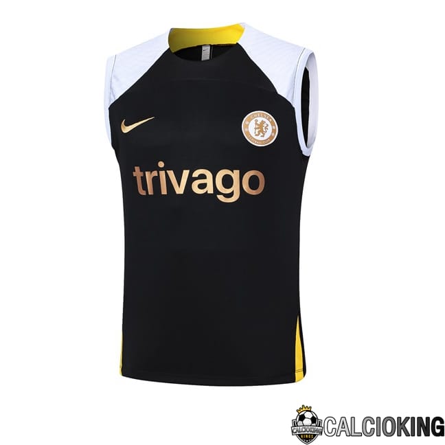 Comprare Maglia Calcio 2024 2025 2026 Personalizzazione,Tuta Da Calcio,Maglie De Calcio Retro Online | Canotta Allenamento FC Chelsea Nero Bianco 2024/2025