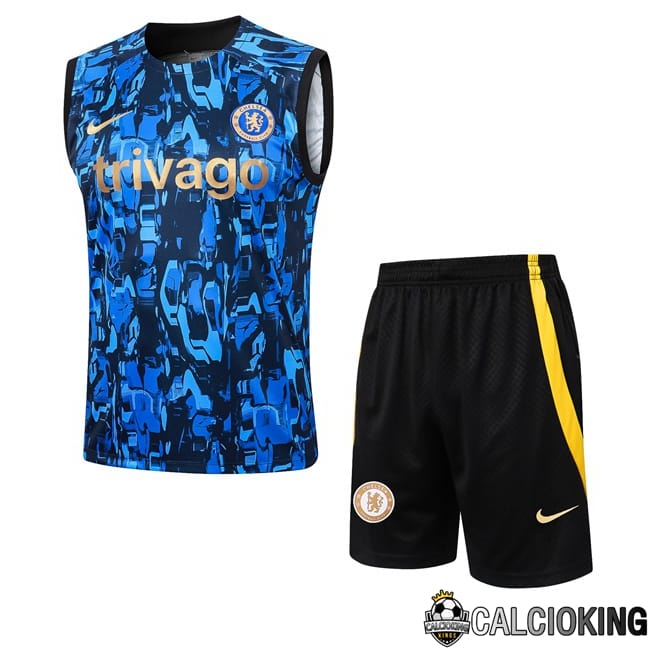 Comprare Maglia Calcio 2024 2025 2026 Personalizzazione,Tuta Da Calcio,Maglie De Calcio Retro Online | Canotta Allenamento FC Chelsea + Pantaloncini Blu 2024/2025