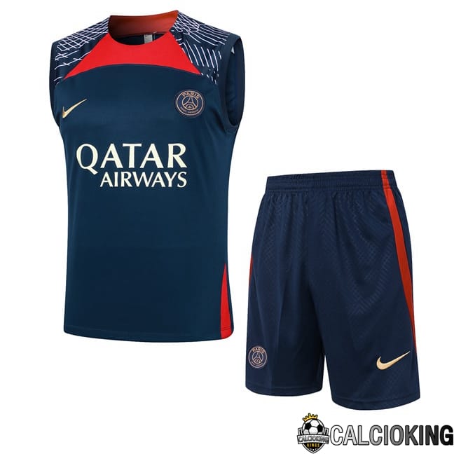 Comprare Maglia Calcio 2024 2025 2026 Personalizzazione,Tuta Da Calcio,Maglie De Calcio Retro Online | Canotta Allenamento Paris PSG + Pantaloncini Blu Reale 2024/2025