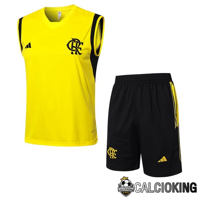 Comprare Maglia Calcio 2024 2025 2026 Personalizzazione,Tuta Da Calcio,Maglie De Calcio Retro Online | Canotta Allenamento Flamengo + Pantaloncini Giallo 2024/2025