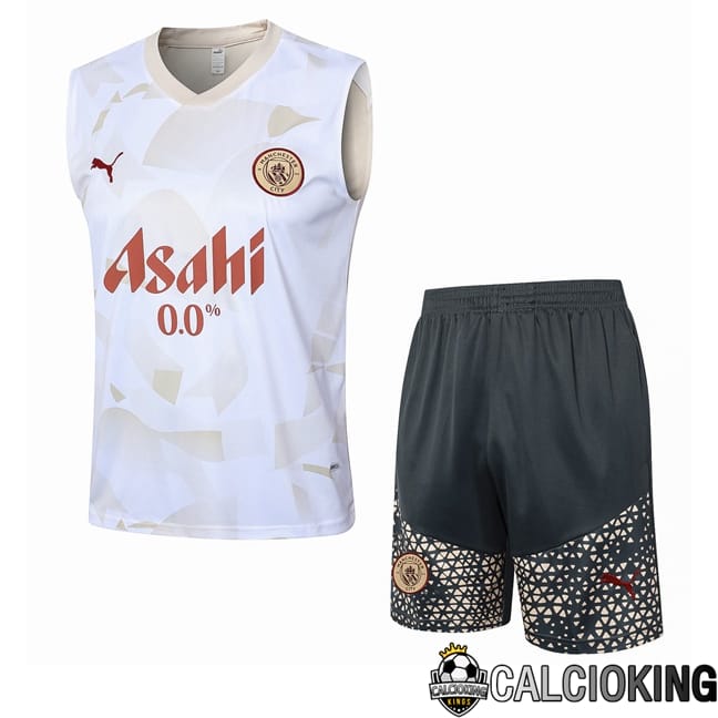Comprare Maglia Calcio 2024 2025 2026 Personalizzazione,Tuta Da Calcio,Maglie De Calcio Retro Online | Canotta Allenamento Manchester City + Pantaloncini Bianco 2024/2025