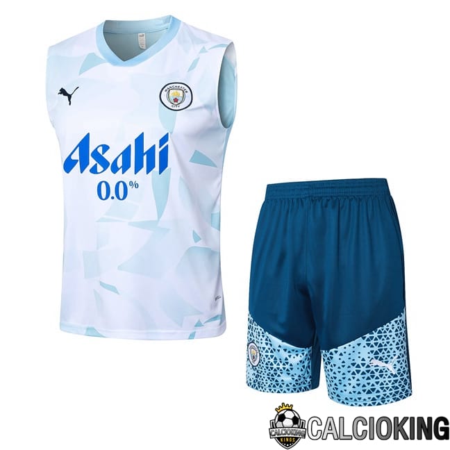 Comprare Maglia Calcio 2024 2025 2026 Personalizzazione,Tuta Da Calcio,Maglie De Calcio Retro Online | Canotta Allenamento Manchester City + Pantaloncini Blu Bianco 2024/2025