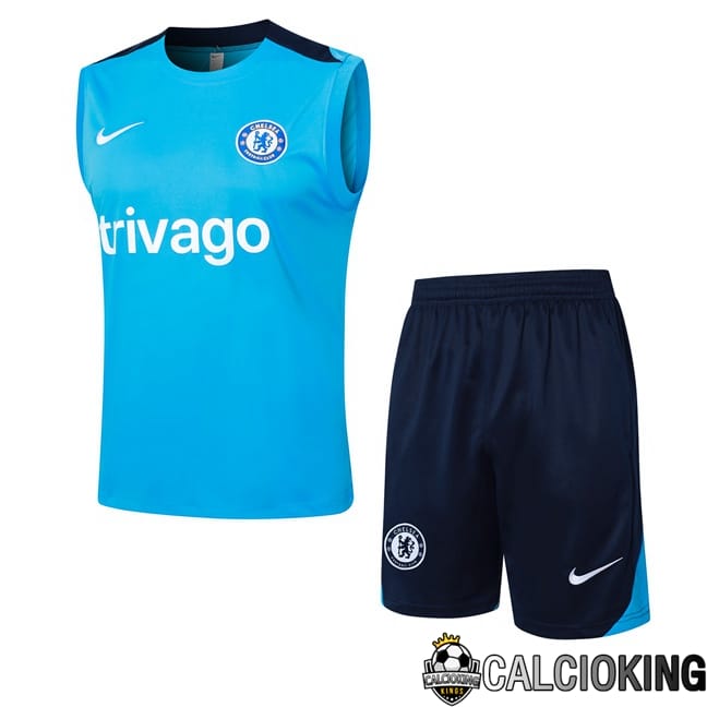 Comprare Maglia Calcio 2024 2025 2026 Personalizzazione,Tuta Da Calcio,Maglie De Calcio Retro Online | Canotta Allenamento FC Chelsea + Pantaloncini Blu 2024/2025