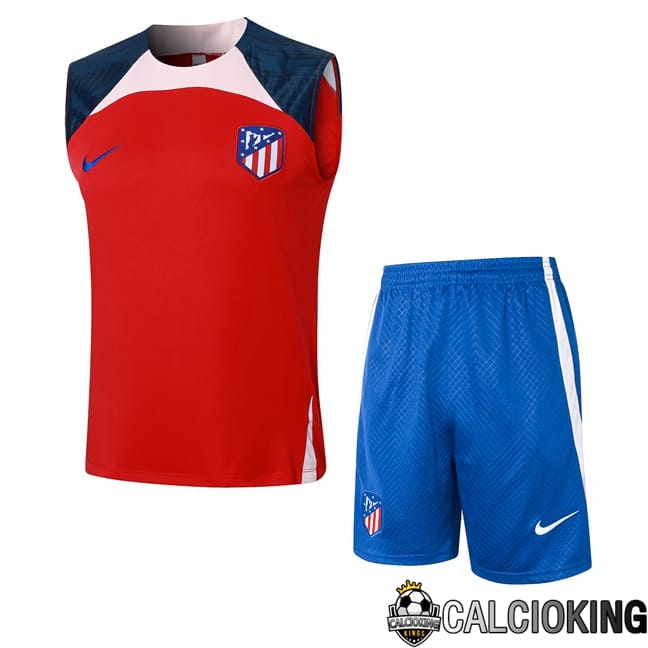 Comprare Maglia Calcio 2024 2025 2026 Personalizzazione,Tuta Da Calcio,Maglie De Calcio Retro Online | Canotta Allenamento Atletico Madrid + Pantaloncini Rosso 2024/2025