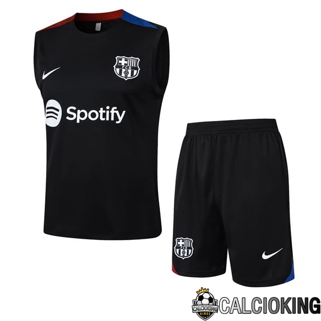 Comprare Maglia Calcio 2024 2025 2026 Personalizzazione,Tuta Da Calcio,Maglie De Calcio Retro Online | Canotta Allenamento FC Barcellona + Pantaloncini Nero 2024/2025