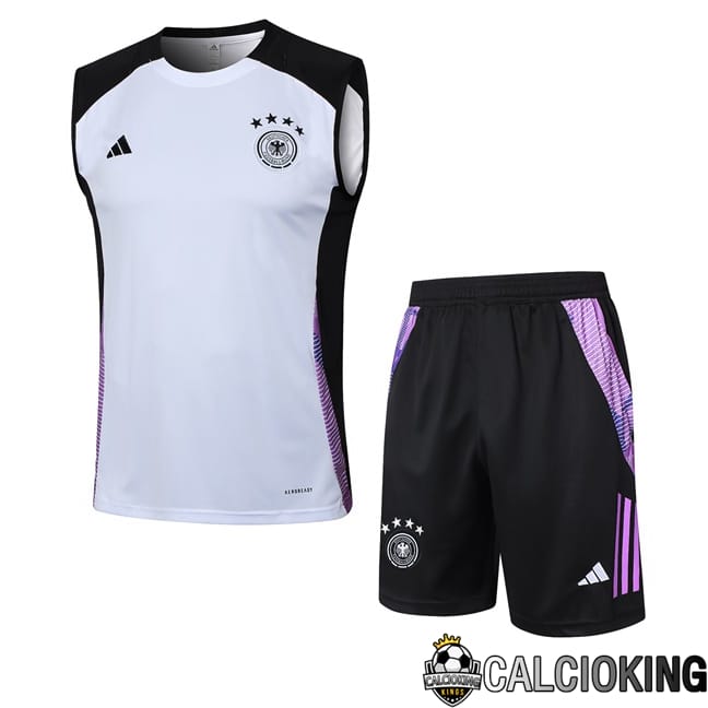 Comprare Maglia Calcio 2024 2025 2026 Personalizzazione,Tuta Da Calcio,Maglie De Calcio Retro Online | Canotta Allenamento Germania + Pantaloncini Bianco 2024/2025