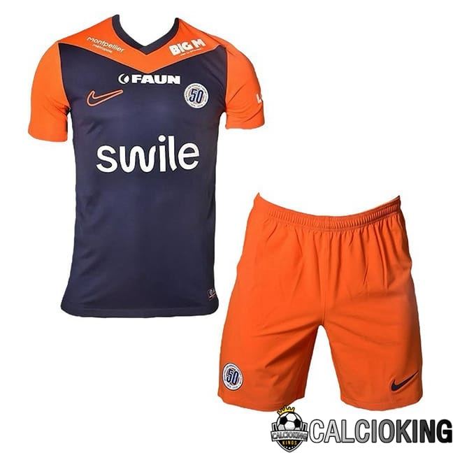 Maglie Calcio Montpellier HSC Bambino Prima Blu Arancia 2024/2025