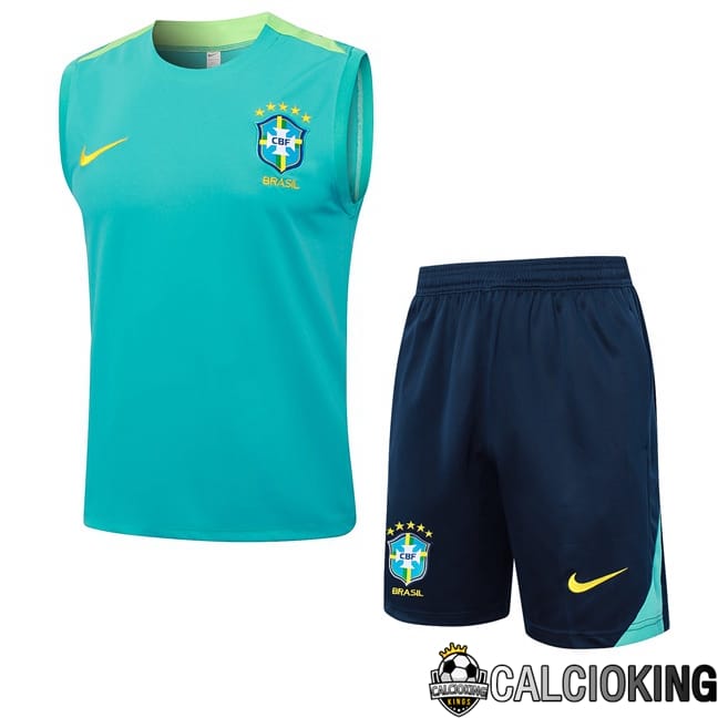 Comprare Maglia Calcio 2024 2025 2026 Personalizzazione,Tuta Da Calcio,Maglie De Calcio Retro Online | Canotta Allenamento Brasile + Pantaloncini Verde 2024/2025