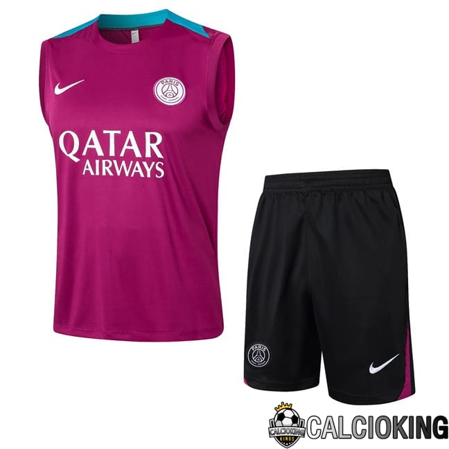 Comprare Maglia Calcio 2024 2025 2026 Personalizzazione,Tuta Da Calcio,Maglie De Calcio Retro Online | Canotta Allenamento Paris PSG + Pantaloncini Viola 2024/2025