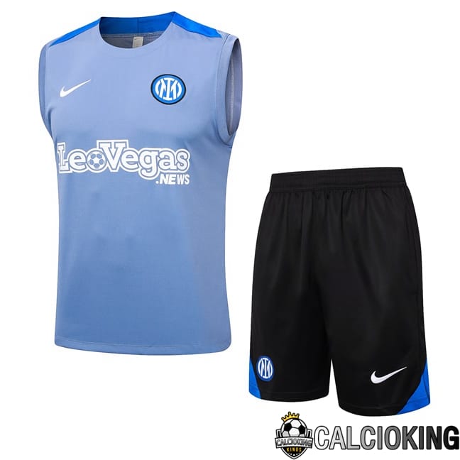 Comprare Maglia Calcio 2024 2025 2026 Personalizzazione,Tuta Da Calcio,Maglie De Calcio Retro Online | Canotta Allenamento Inter Milan + Pantaloncini Blu 2024/2025