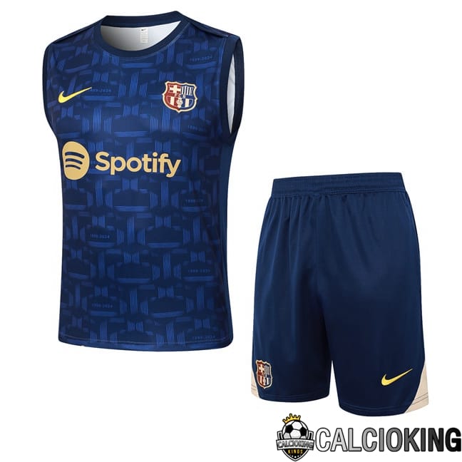 Comprare Maglia Calcio 2024 2025 2026 Personalizzazione,Tuta Da Calcio,Maglie De Calcio Retro Online | Canotta Allenamento FC Barcellona + Pantaloncini Blu Reale 2024/2025