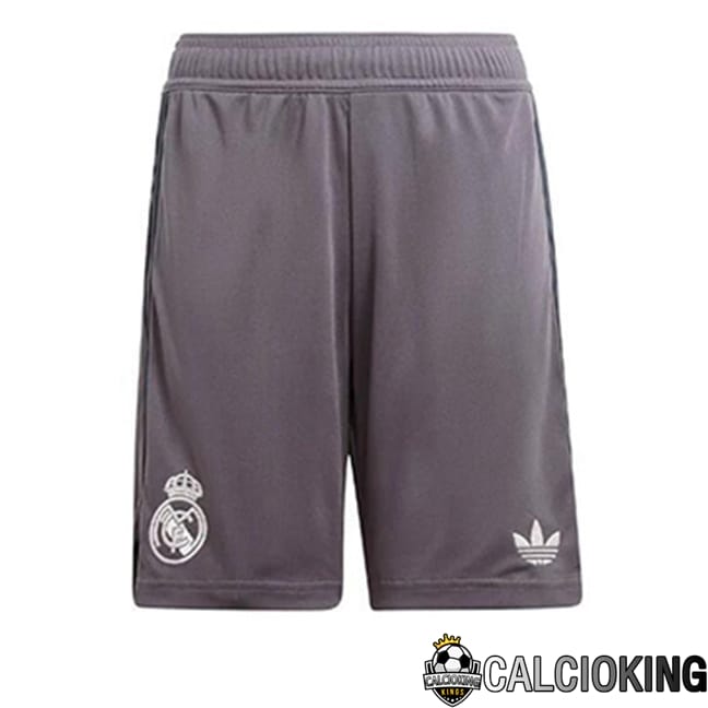Comprare Maglia Calcio 2024 2025 2026 Personalizzazione,Tuta Da Calcio,Maglie De Calcio Retro Online | Pantaloncini Calcio Real Madrid Terza Grigio 2024/2025