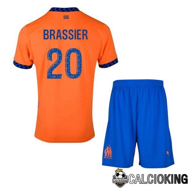 Maglia Calcio Marsiglia OM (BRASSIER 20) Bambino Terza Arancia 2024/2025
