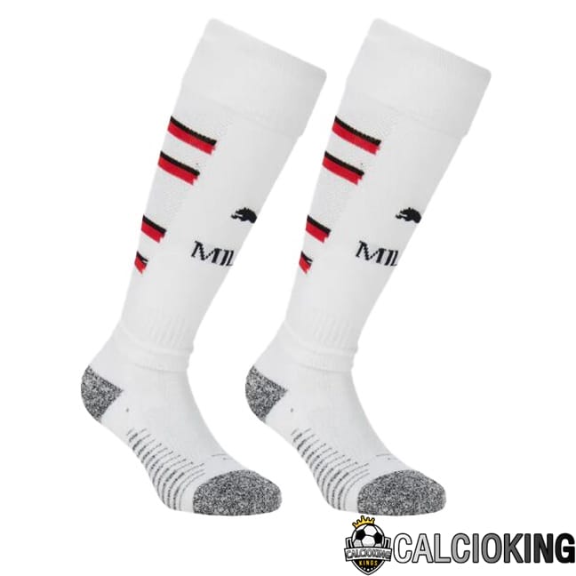 Comprare Maglia Calcio 2024 2025 2026 Personalizzazione,Tuta Da Calcio,Maglie De Calcio Retro Online | Calzini Calcio AC Milan Seconda Bianco 2024/2025