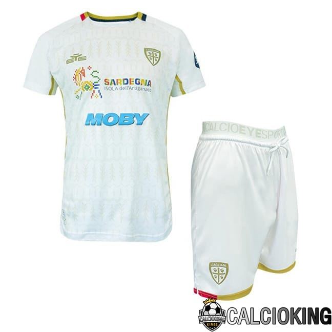 Maglia Calcio Cagliari Calcio Bambino Seconda Bianco 2024/2025