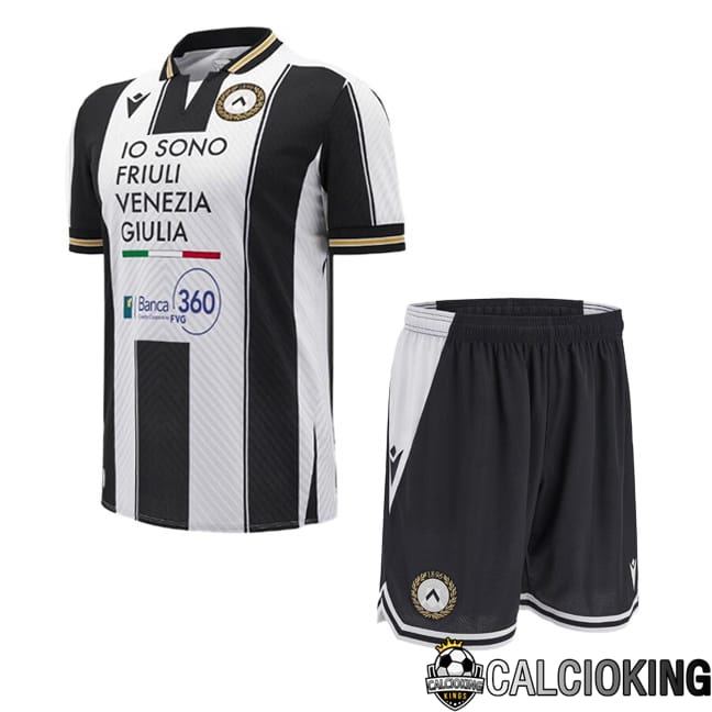 Maglia Calcio Udinese Calcio Bambino Prima Bianco Nero 2024/2025