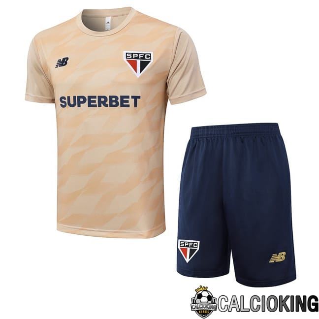 Insieme T Shirt Allenamento Sao Paulo FC + Pantaloncini Giallo 2024/2025