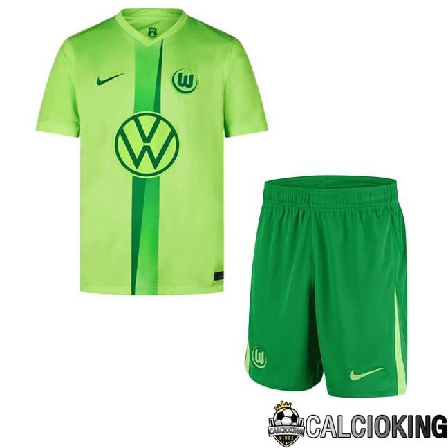 Maglia Calcio Vfl Wolfsburg Bambino Prima Verde 2024/2025