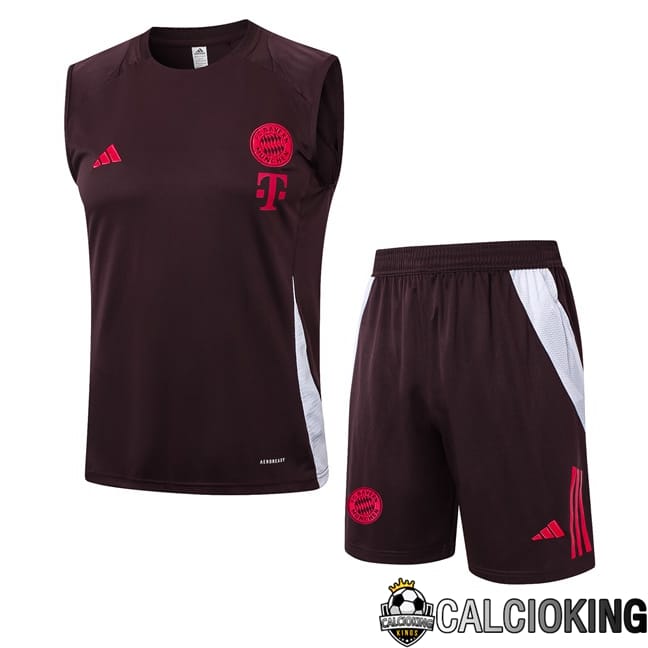Comprare Maglia Calcio 2024 2025 2026 Personalizzazione,Tuta Da Calcio,Maglie De Calcio Retro Online | Canotta Allenamento Bayern Monaco + Pantaloncini Marrone 2024/2025