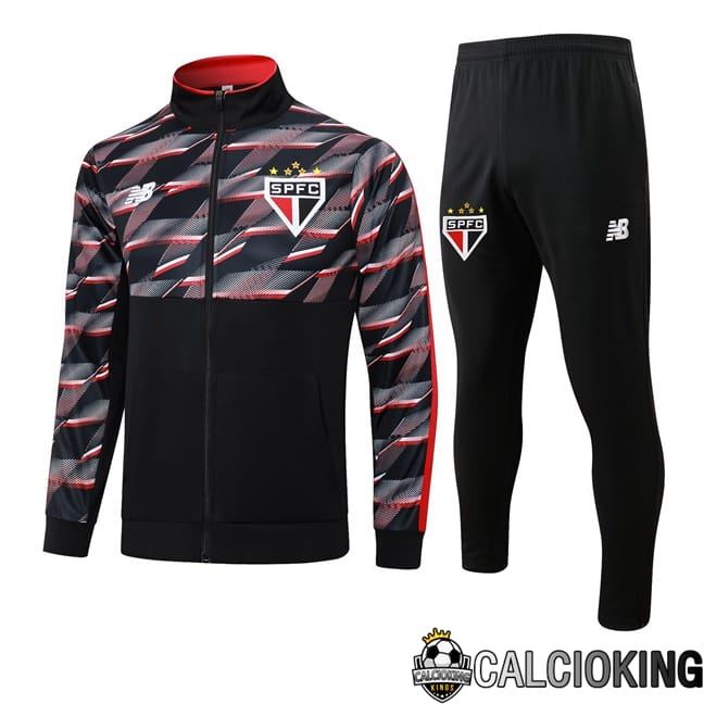 Insieme Tuta Calcio - Giacca Sao Paulo FC Nero 2024/2025