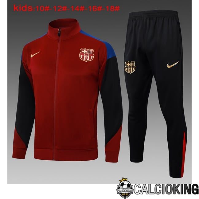 Insieme Tuta Calcio - Giacca FC Barcellona Bambino Rosso 2024/2025