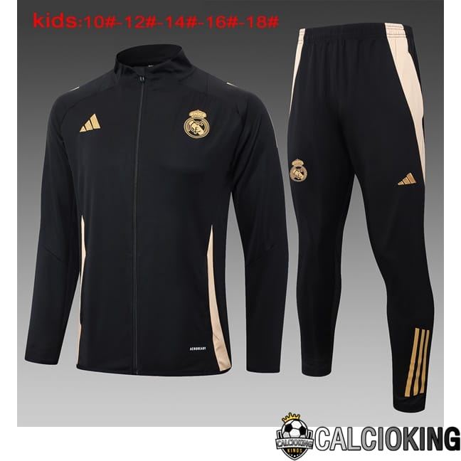 Insieme Tuta Calcio - Giacca Real Madrid Bambino Nero 2024/2025